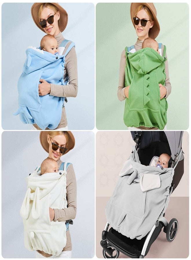 SONARIN Warm Hooded Baby Carrier Cover,Universal Thick Winter Cover for Baby Carrier Windproof Sling Cloak Cape Stroller Covers with Front Pocket for All Seasons(Brown) - Image 2